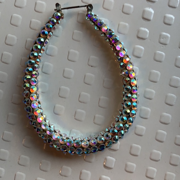 Jimmy Crystal AB Swarovski oval hoops - Picture 3 of 6